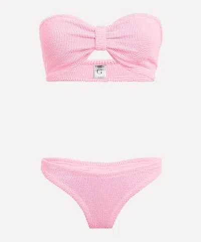 Hunza G 'tina' Pink Sleeveless Bikini With Rear Ruched Details