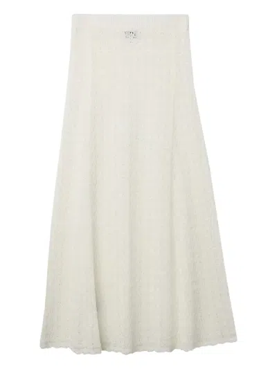 Ganni Women White Crochet Skirt In White