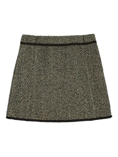 Jil Sander A-line Patterned Skirt Trim In Green