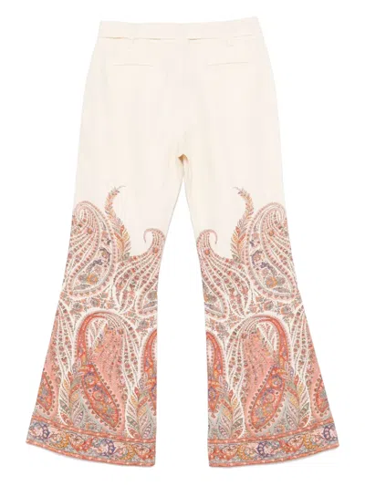Zimmermann Rhiannon Flared Linen Pants In Multi
