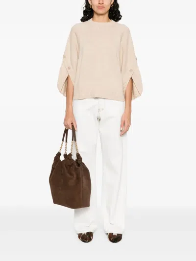 Max Mara Crossover Detail Oversized Wool And Cashmere Sweater