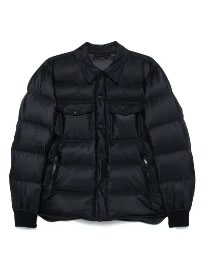Tom Ford "techno Satin" Padded Jacket In Black