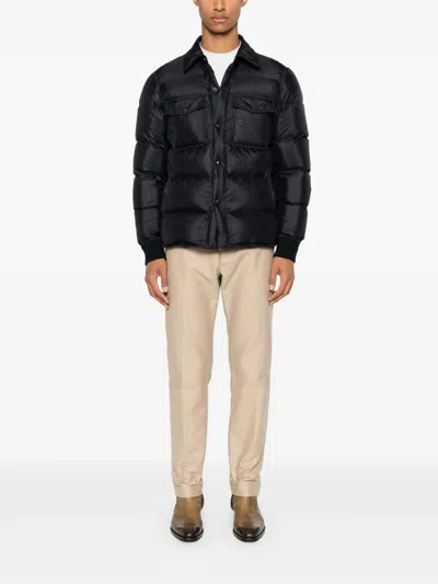 Tom Ford "techno Satin" Padded Jacket In Black