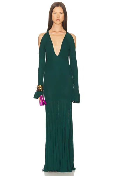 Christopher John Rogers Cold Shoulder Maxi Dress