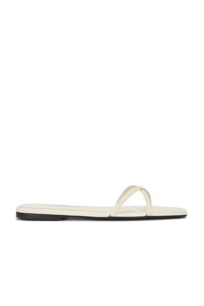 Totême Leather Crossover Slides Off-white