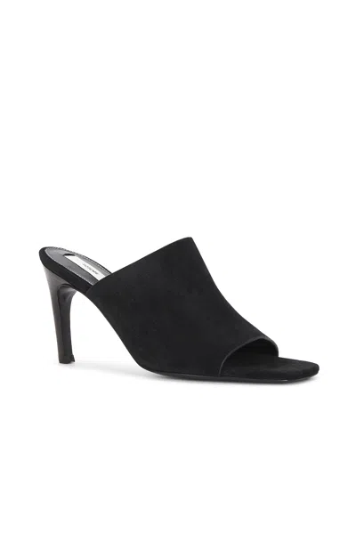 Totême Sculpted Heel Suede Mules With Toe Strap In Animal Print