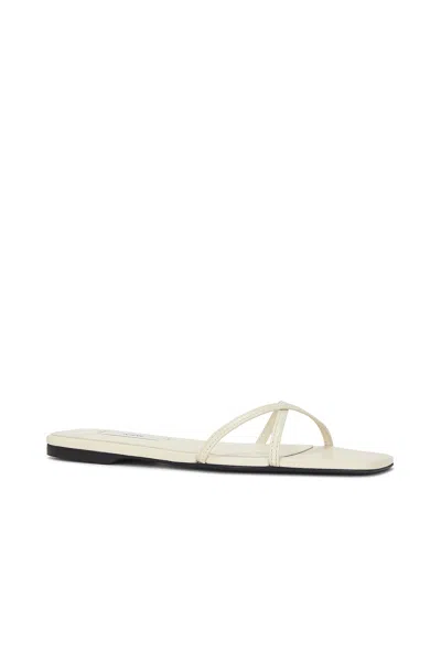 Totême Leather Crossover Slides Off-white