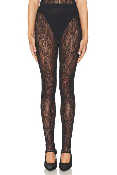 Wardrobe.nyc Wardrobe. Nyc Lace Stirrup Leggings Black In Black