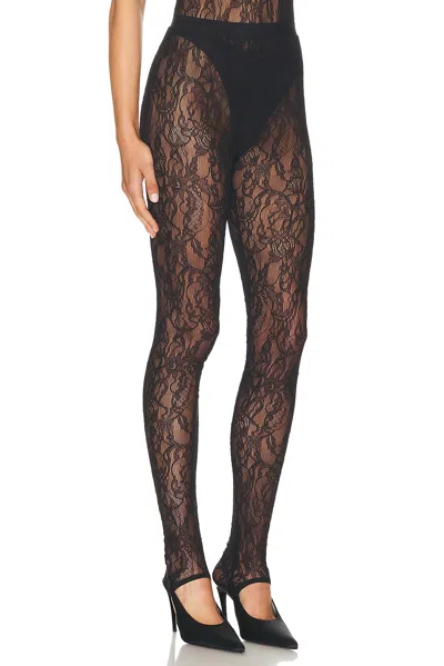 Wardrobe.nyc Wardrobe. Nyc Lace Stirrup Leggings Black In Black