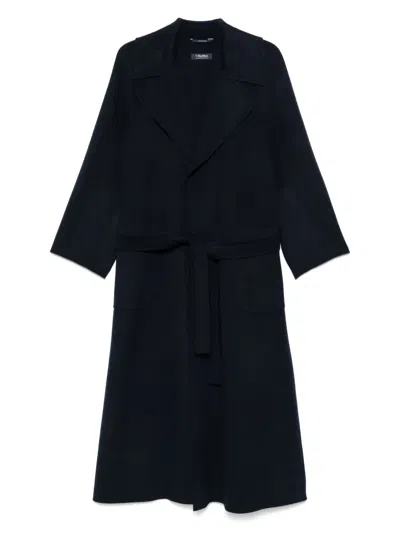 S Max Mara Virgin Wool Coat With Coordinated Waist Belt