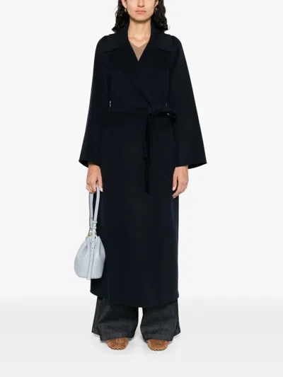 S Max Mara Virgin Wool Coat With Coordinated Waist Belt