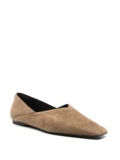 Totême Suede Everyday Ballet Flats In Neutral