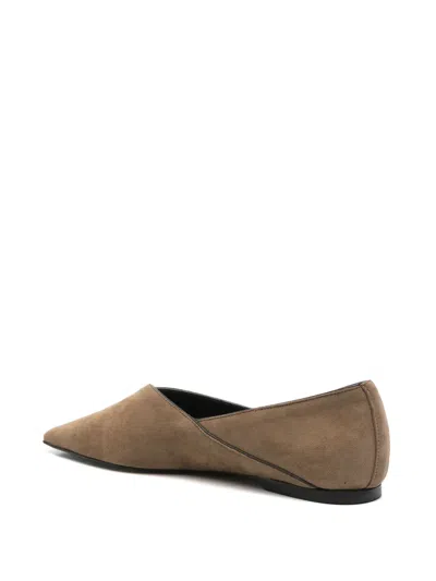 Totême Suede Everyday Ballet Flats In Neutral