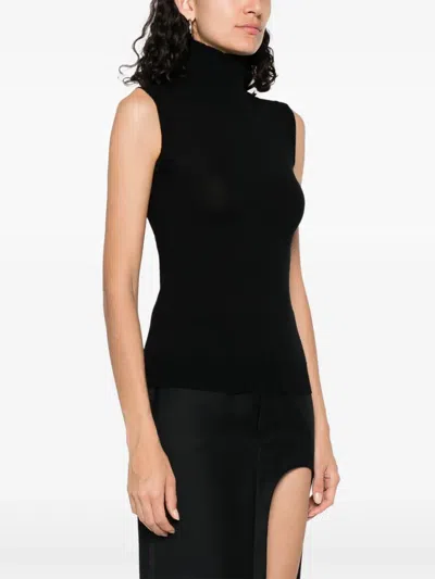 Sportmax Sleeveless "vertigo" Jersey In Black