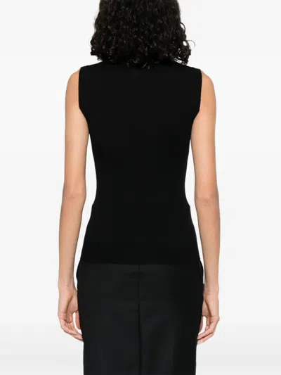 Sportmax Sleeveless "vertigo" Jersey In Black