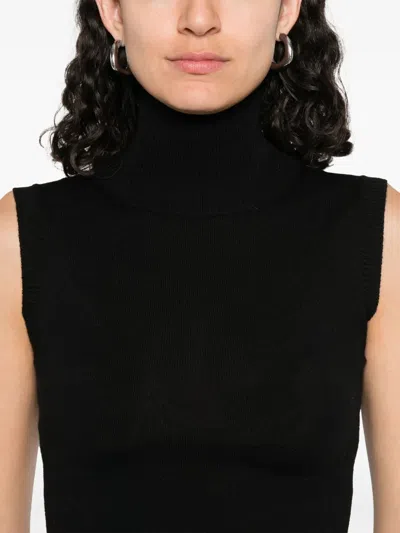 Sportmax Sleeveless "vertigo" Jersey In Black