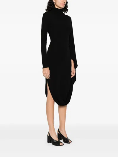 Stella Mccartney Asymmetric Cape Midi Dress