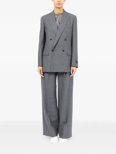 Mm6 Maison Margiela Mm6 By Maison Margiela Double-breasted Medium Grey Jacket With Elegant Tailoring In Gray