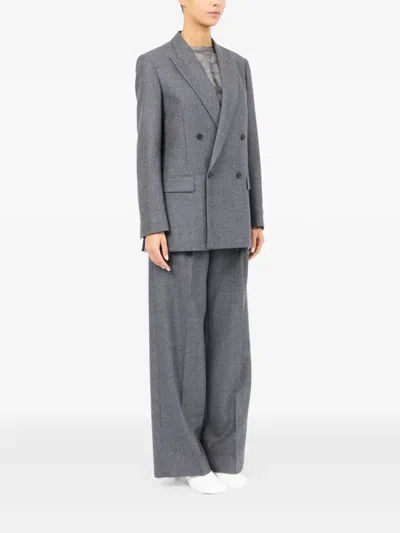 Mm6 Maison Margiela Mm6 By Maison Margiela Double-breasted Medium Grey Jacket With Elegant Tailoring In Gray