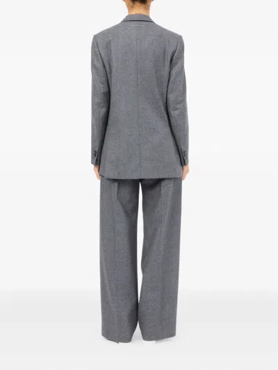 Mm6 Maison Margiela Mm6 By Maison Margiela Double-breasted Medium Grey Jacket With Elegant Tailoring In Gray
