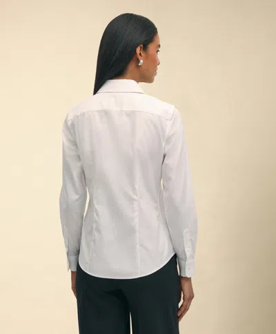Brooks Brothers Classic-fit Non-iron Stretch Supima Cotton Dress Shirt In White