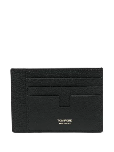 Tom Ford Leather Cardholder In Black