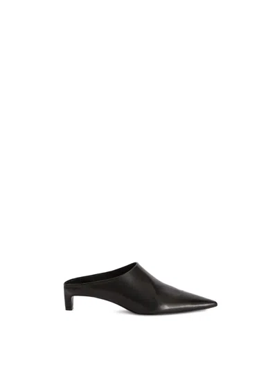 Jil Sander Leather Mules In Black