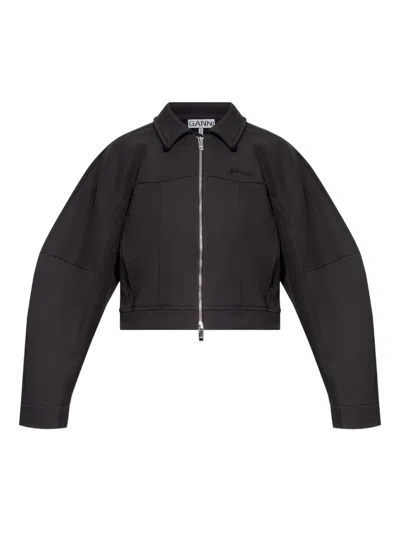 Ganni Collared Neck Panel Detailing Bomber Jacket