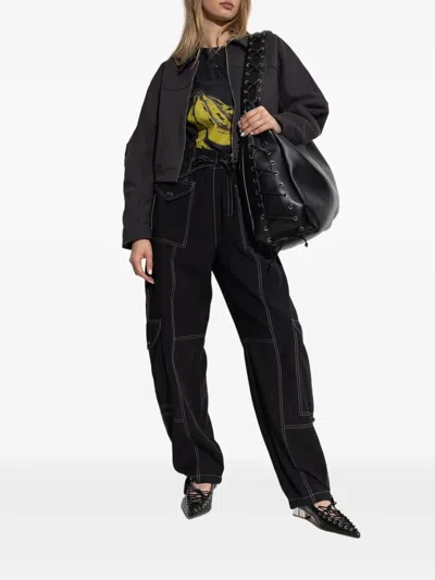 Ganni Collared Neck Panel Detailing Bomber Jacket