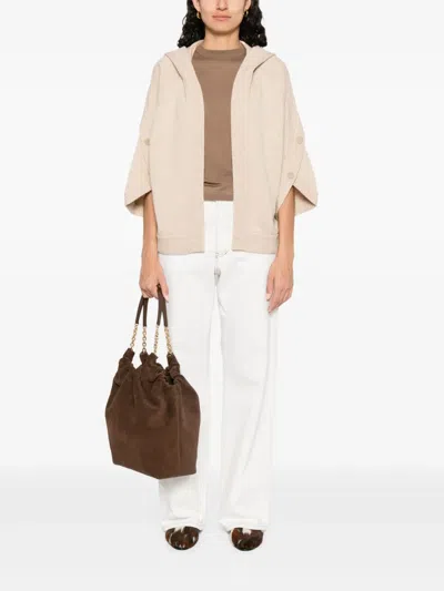 Max Mara Hooded Cardigan In Brown