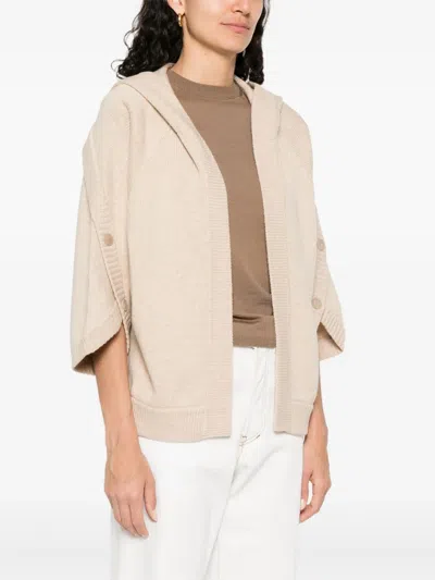 Max Mara Hooded Cardigan In Brown