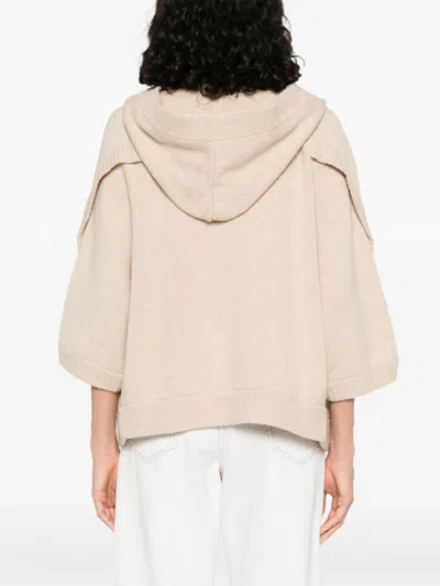 Max Mara Hooded Cardigan In Brown
