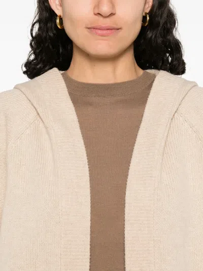 Max Mara Hooded Cardigan In Brown