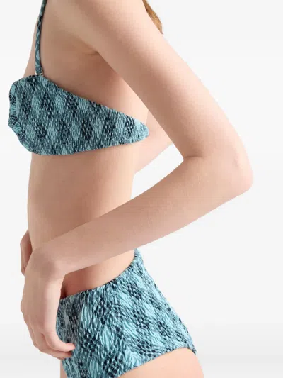 Prada Checked Print Jersey Bikini Bottom