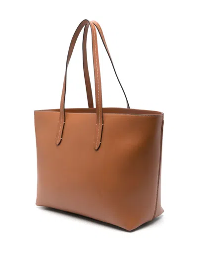 Aspinal Of London Womens Tan Zipped East West Leather Tote Bag