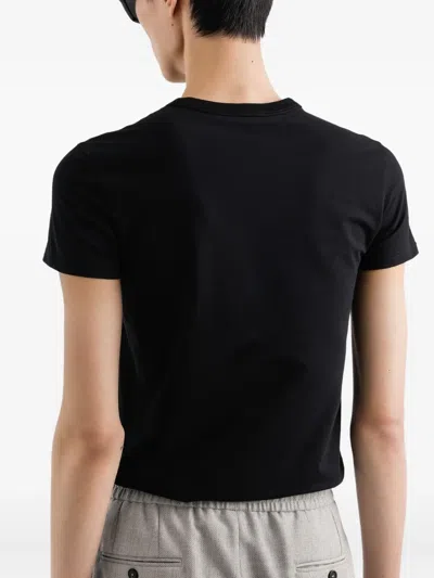 Dolce & Gabbana Embroidered Basic Short-sleeved T-shirt In Black
