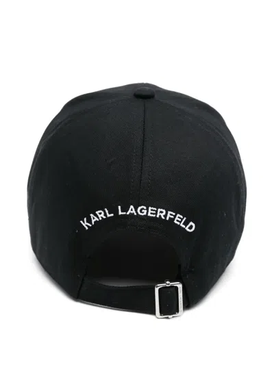 Karl Lagerfeld Black Logo Baseball Hat