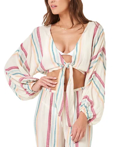 L*space Lspace Reese Tie Front Cover-up Top In Multi