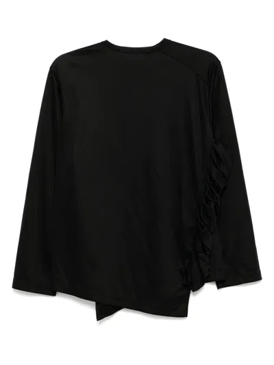 Comme Des Garçons Polyester Smooth Tee In Black