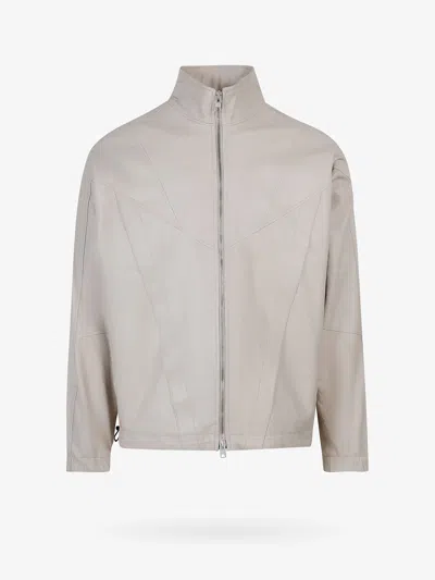 Dfour Leather Jacket In Neutral