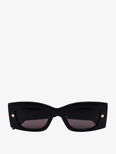 Alexander Mcqueen Spike Studs Contemporary Square Frame Sunglasses In Black