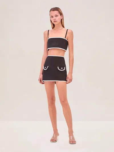Alexis Rubino Mini Skirt In Black In Brown