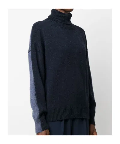 Alysi Mohair Wool Turtleneck Sweater In Black