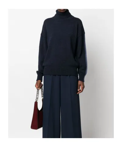 Alysi Mohair Wool Turtleneck Sweater In Black