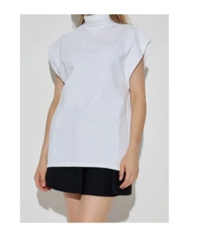 Alaïa Stand Collar Top In White