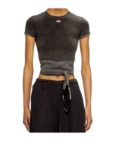 Diesel T-bunny Tail-r1 Cotton T-shirt In Black