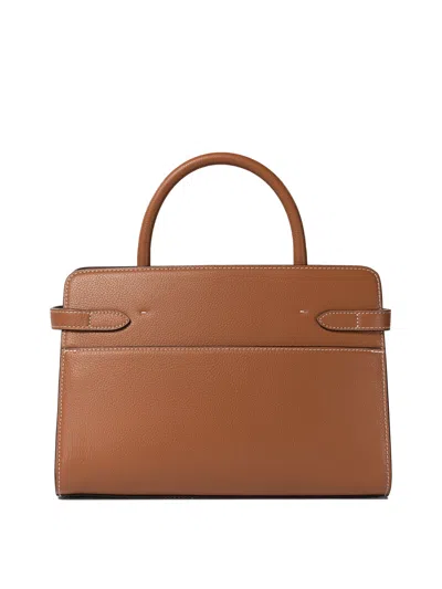 Le Tanneur Sac À Main Moyen Modèle Emie En Cuir Lisse Et Nubuck In Brown