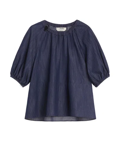 Max Mara Talia Puff-sleeve Gathered Top
