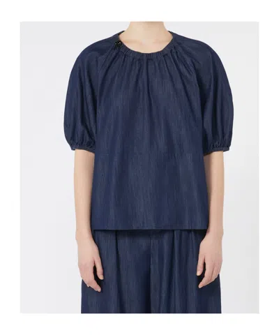Max Mara Talia Puff-sleeve Gathered Top