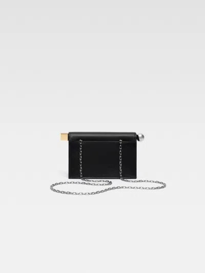 Jacquemus La Pochette Rond Carre Leather Clutch In Black